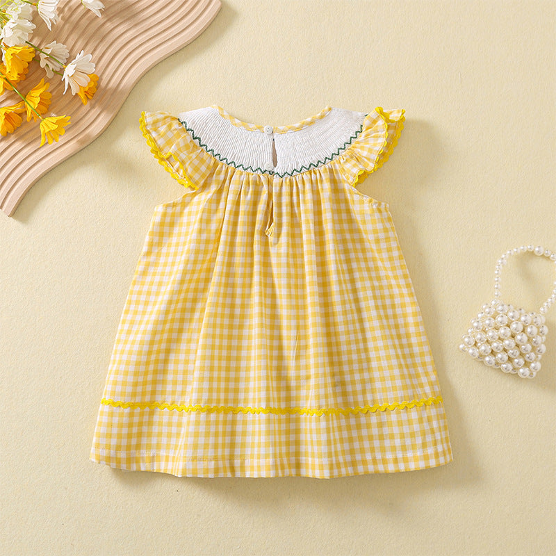 Cute Hen Embroidered Dress,12M to 5T.