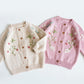 Hand Embroidered Cardigan,Pink/Beige,2T to 6T