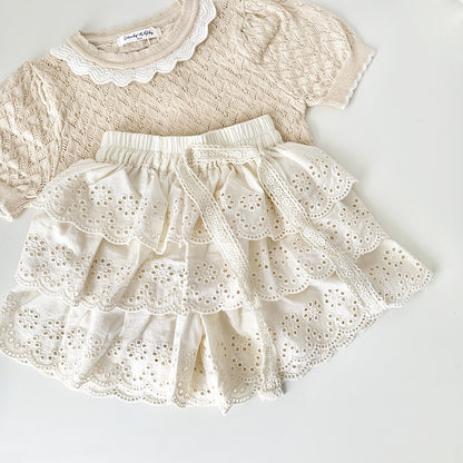 Cute Eyelet Lace Shorts,12M to 5T.