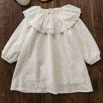 Apricot Full Sleeves Embroidered Dress,12M to 6T.