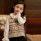 Pure Wool Cherry Vest Sweater With Cap, 12M to 10T.