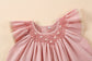 Pink Hand Smocked Dress With Bonnet & Shorts,3M to 4T.