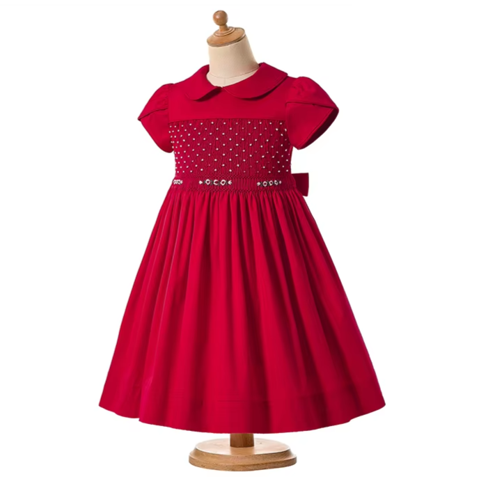 2t holiday dress Classic Hand-Smocked Red Dress, 2T-10T 5T Size:dress size pants : 44 this charming dress features Homecoming Fitted Dresses Sexy Fuchsia Pink Side