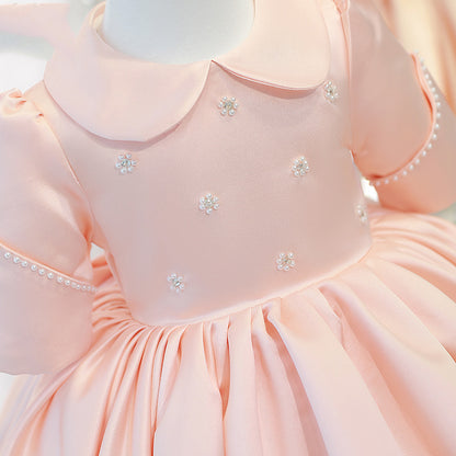 Beautiful Pink Princess Pearl Dress,12M to 8T.