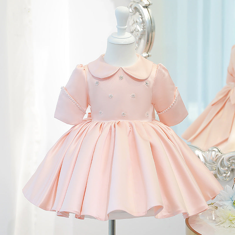 Beautiful Pink Princess Pearl Dress,12M to 8T.
