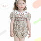 Gorgeous Vintage Print Hand Smocked Dress & Romper,12M to 6T.
