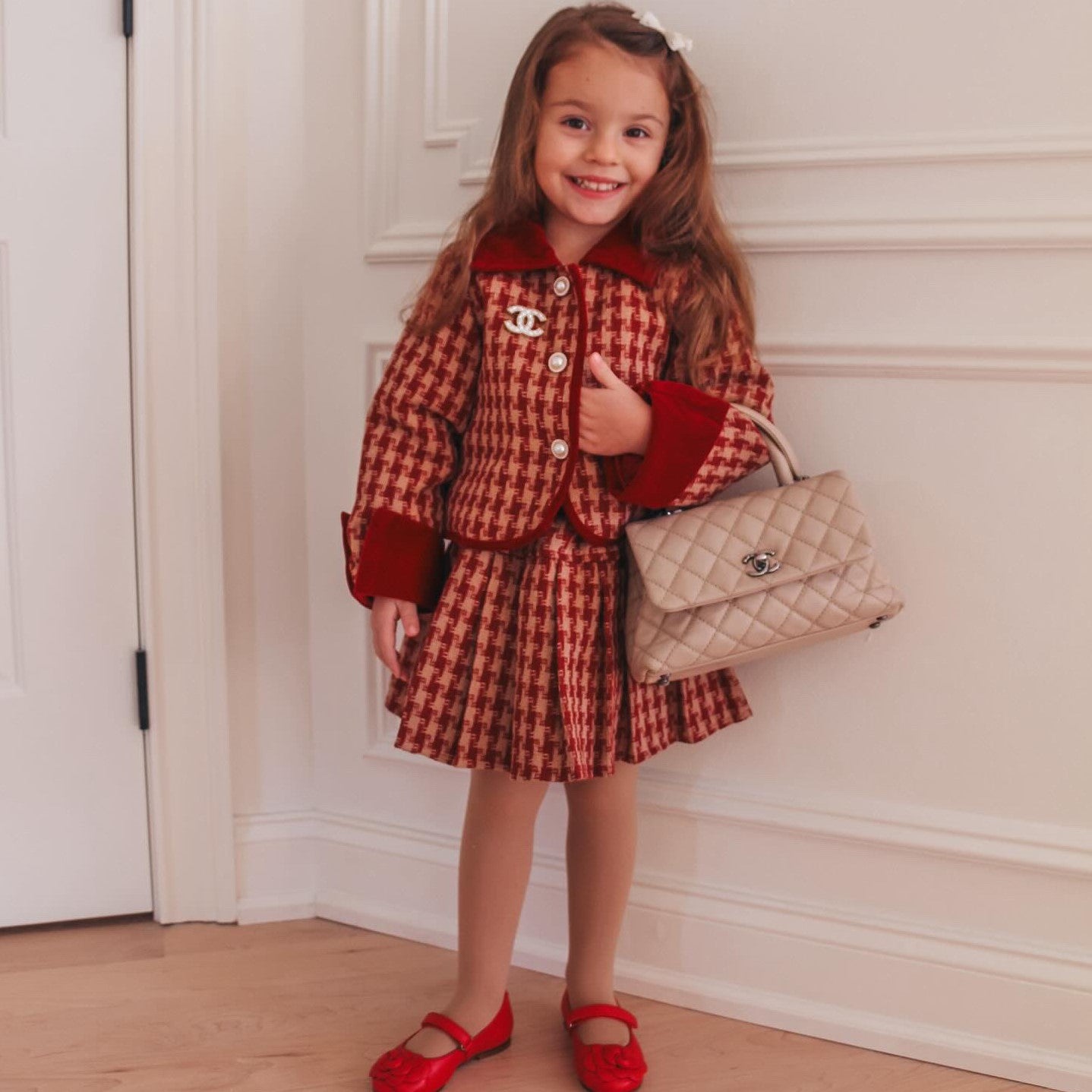 Cozy Quilted Red Coat Set,2T to 7T.