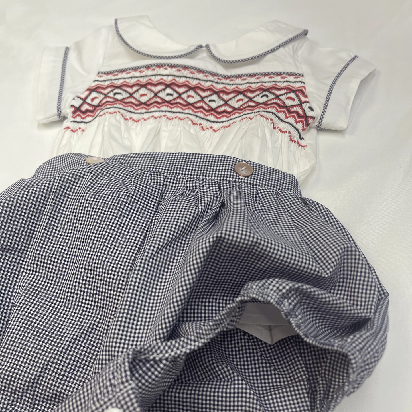 Timeless Handcrafted Sibling Set with Hand Smocking & Embroidery