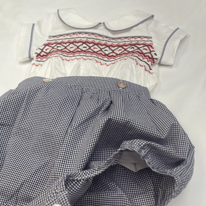 Timeless Handcrafted Sibling Set with Hand Smocking & Embroidery