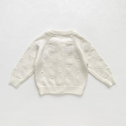 Embroidered Flower Baby Cardigan ,Lilac/Cream,6M to 4T