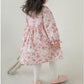 Pink Floral Dress With Embroidered Collar,12M to 6T.