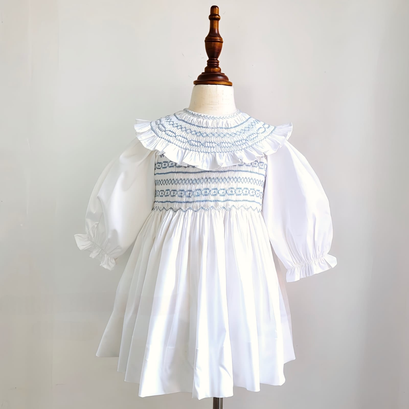 Stunning Full Hand Smocked Dress, White-Blue,Yellow-Pink,6M to 8T 4T / Yellow & Pink Stunning Full Hand Smocked Dress, White-Blue,Yellow-Pink,6M to 8T 4T / Yellow & Pink
