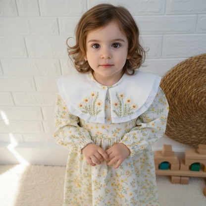 Daisy Meadow Hand Embroidered Dress,6M - 8T