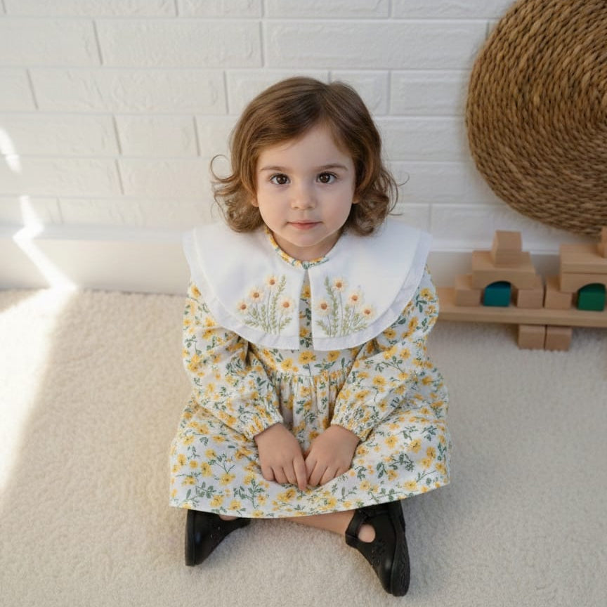 Daisy Meadow Hand Embroidered Dress,6M - 8T