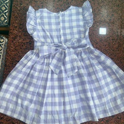 Lavender Gingham Hand-Smocked Dress, 2T & 4T.
