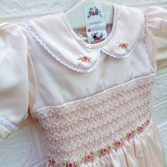 Hand Smocked Dress With Pearl Work,6M to 10T