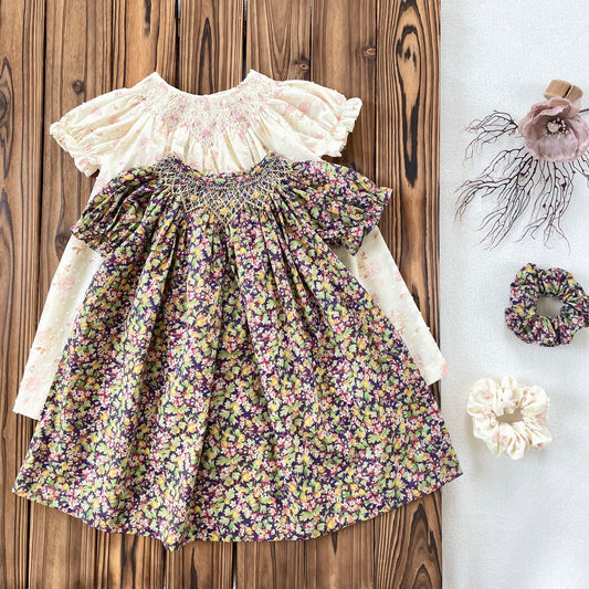Hand-Smocked Floral Bishop Dress | Pre-Order | Sizes 12M–6T