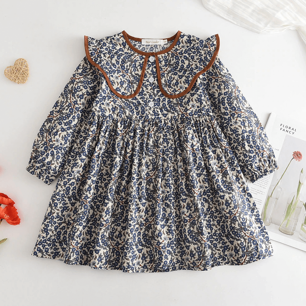 Adorable Floral Full Sleeves Dress,2T to 6T.