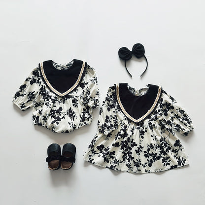 Black & White Printed Dress & Romper,6M to 5T.