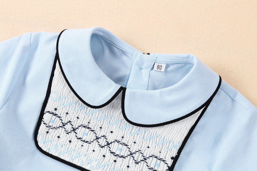 Full-Sleeves Hand Smocked Shirt & Shorts,6M-5T