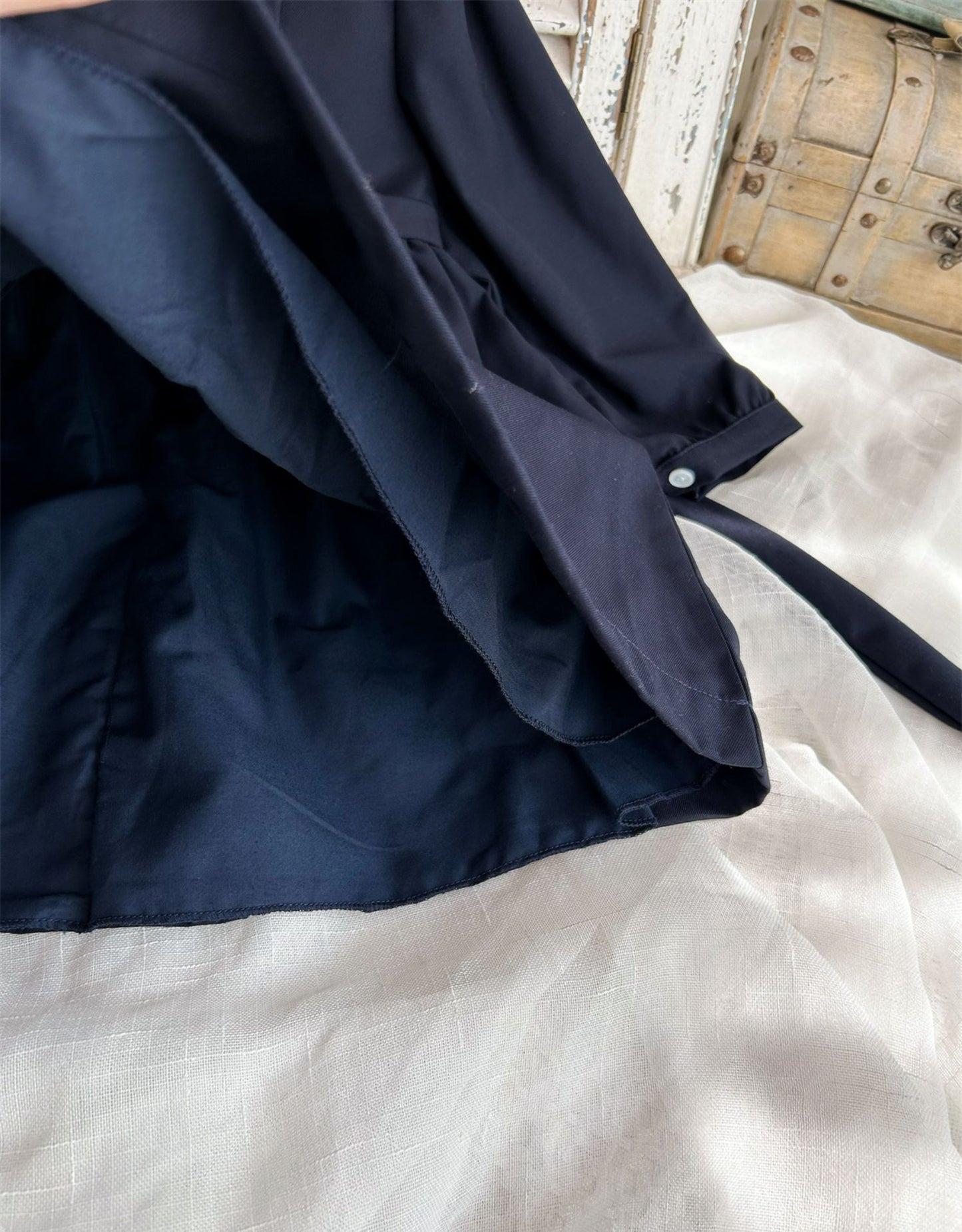 Navy Blue Carriage Embroidered Fall Dress,2T-7T