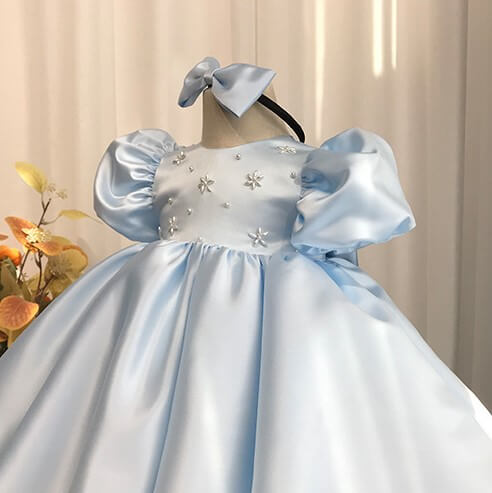 Beautiful Princess Dress With Pearl Work,Pink/Blue,12M to 10T.