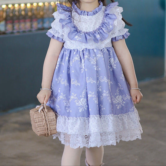 Whimsical Blossom Lace Dress,12M to 6T.