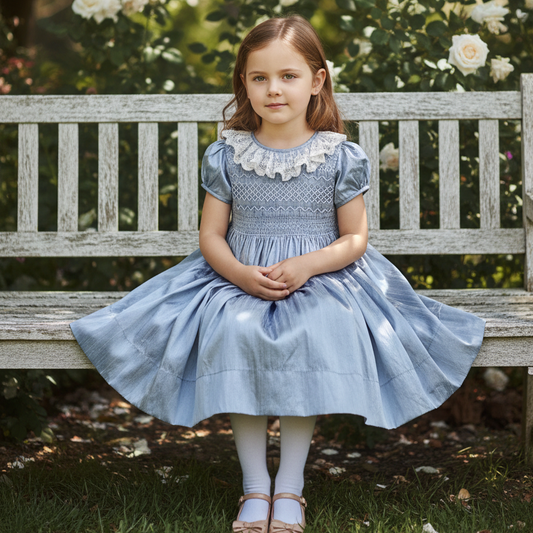 Blueish Gray Silk Dress - Lifestyle Concept