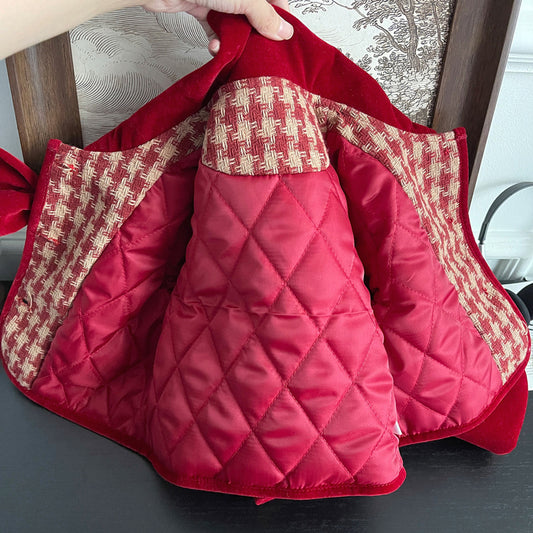 Cozy Quilted Red Coat Set,2T to 7T.
