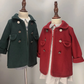 Pure Wool Unisex Coat, Red/Green, 12M to 10T.