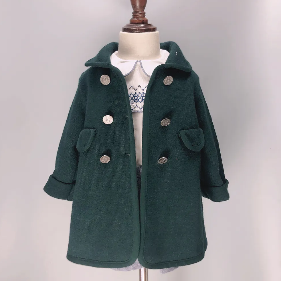 Pure Wool Unisex Coat, Red/Green, 12M to 10T.
