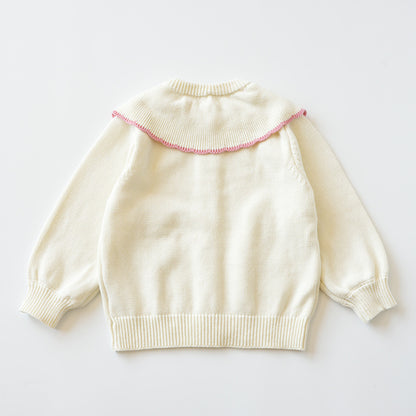 Blossom Charm Hand-Crocheted Sweater,3T to 7T.