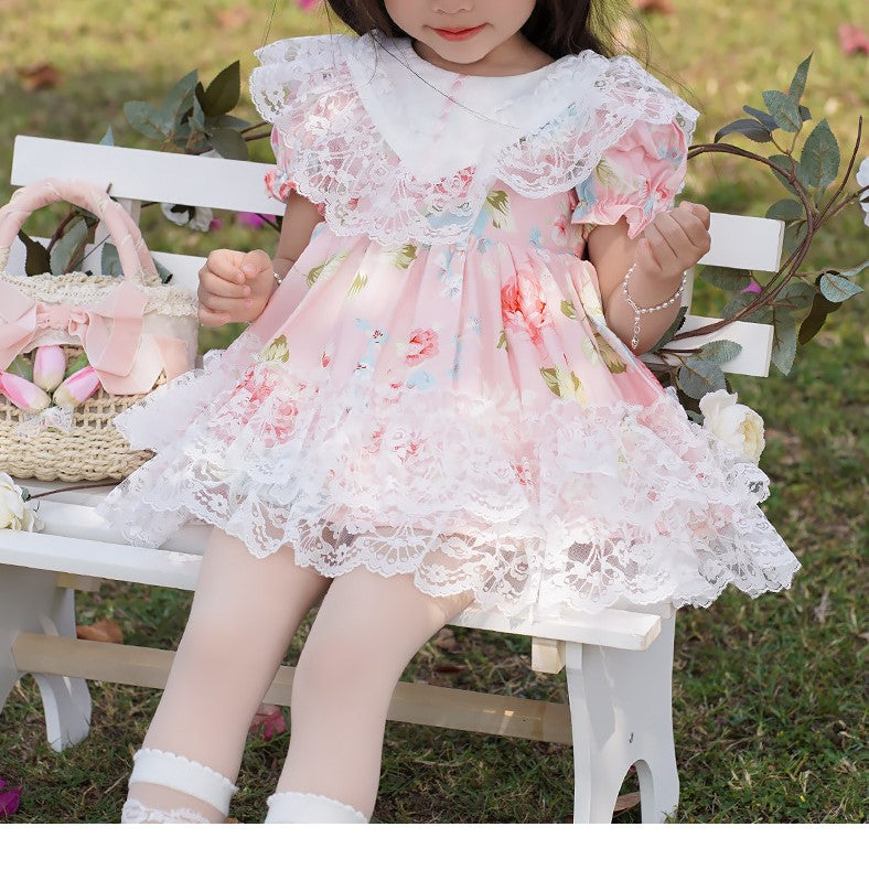 Beautiful Floral Spanish Style Dress,12M to 6T. 12M Beautiful Floral Spanish Style Dress,12M to 6T. 12M