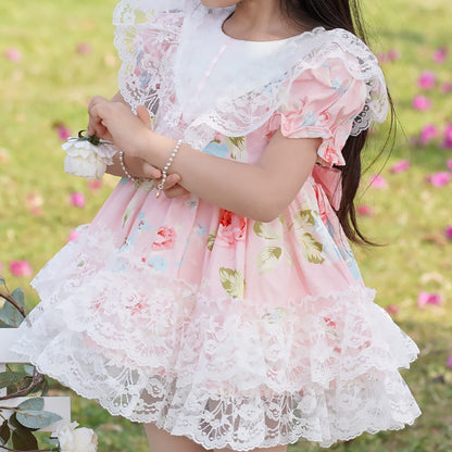 Beautiful Floral Spanish Style Dress,12M to 6T.