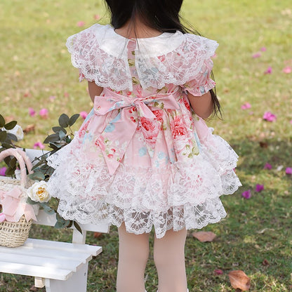 Beautiful Floral Spanish Style Dress,12M to 6T.