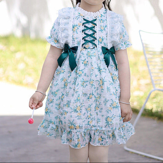 Enchanted Meadow Lace-Up Dress,12M to 6T