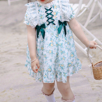 Enchanted Meadow Lace-Up Dress,12M to 6T
