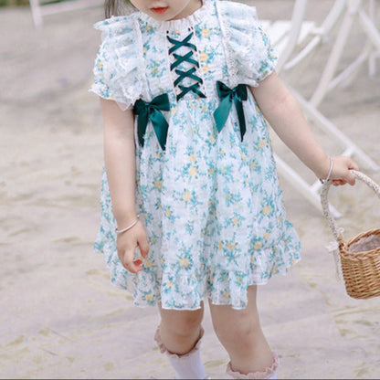 Enchanted Meadow Lace-Up Dress,12M to 6T