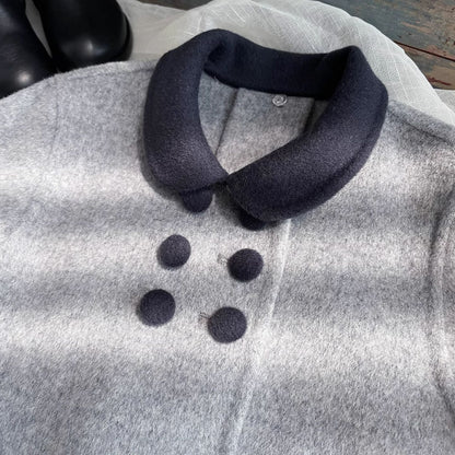 The Classic Grey Pure Wool Coat,2T-7T