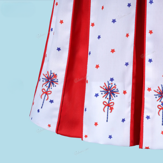 The Liberty Bow Hand Embroidered Dress,3M-8T