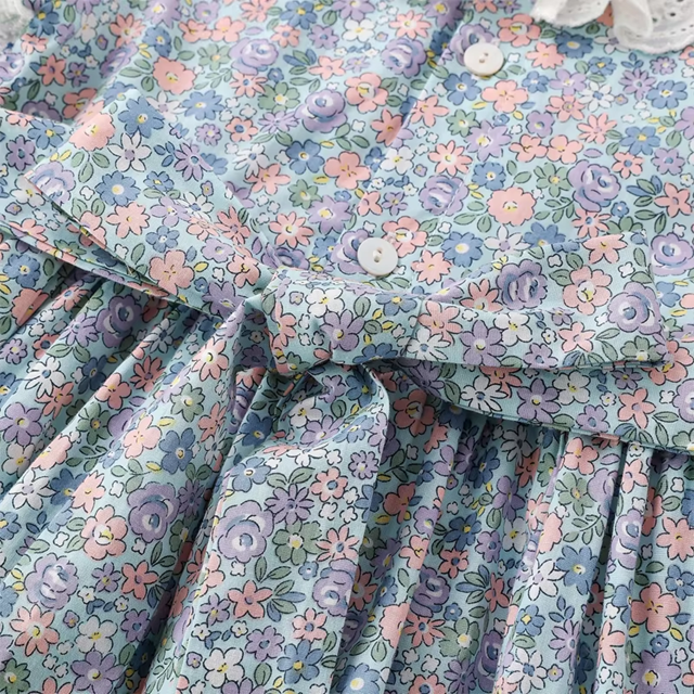 Liberty Blue Hand-Smocked Dress,2T–6T