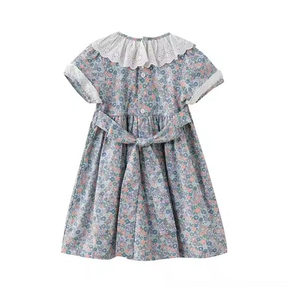 Liberty Blue Hand-Smocked Dress,2T–6T