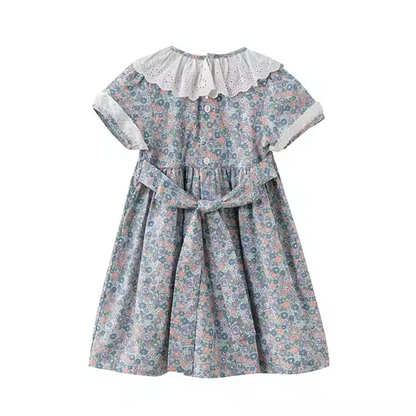 Liberty Blue Hand-Smocked Dress,2T–6T