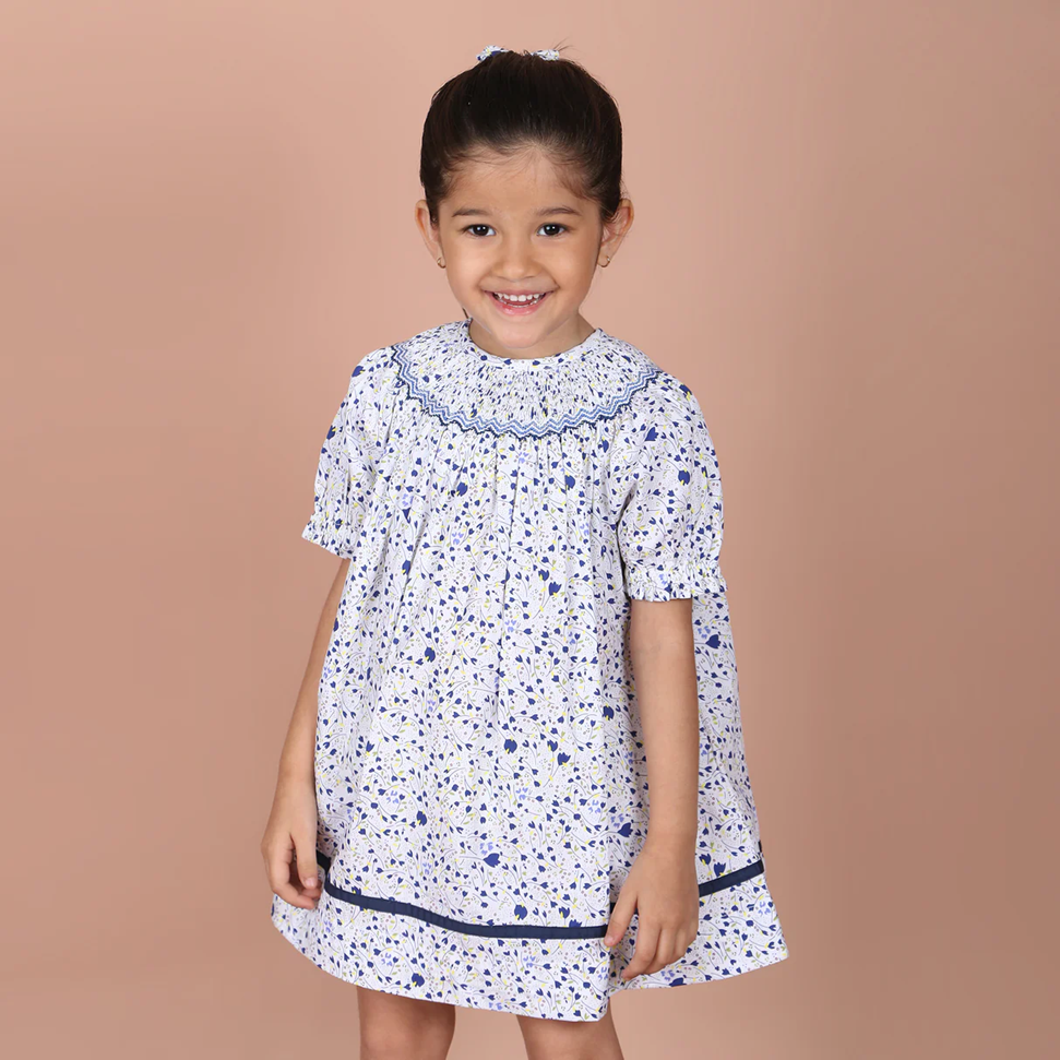 Hand Smocked Floral Dresses, (3M–4T)