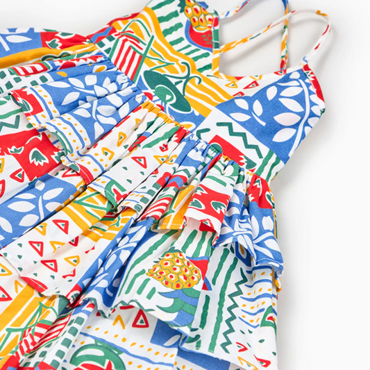 Amalfi Coast-Inspired Vibrant Dress, 6M to 6T