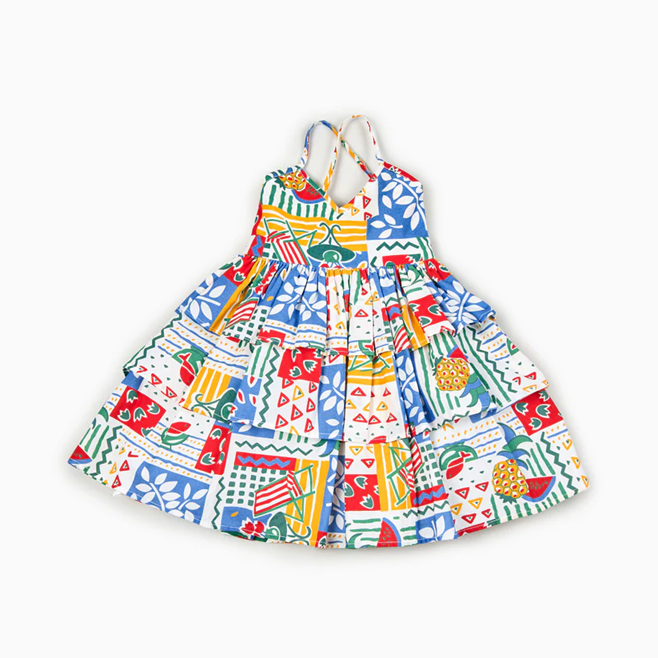 Amalfi Coast-Inspired Vibrant Dress, 6M to 6T