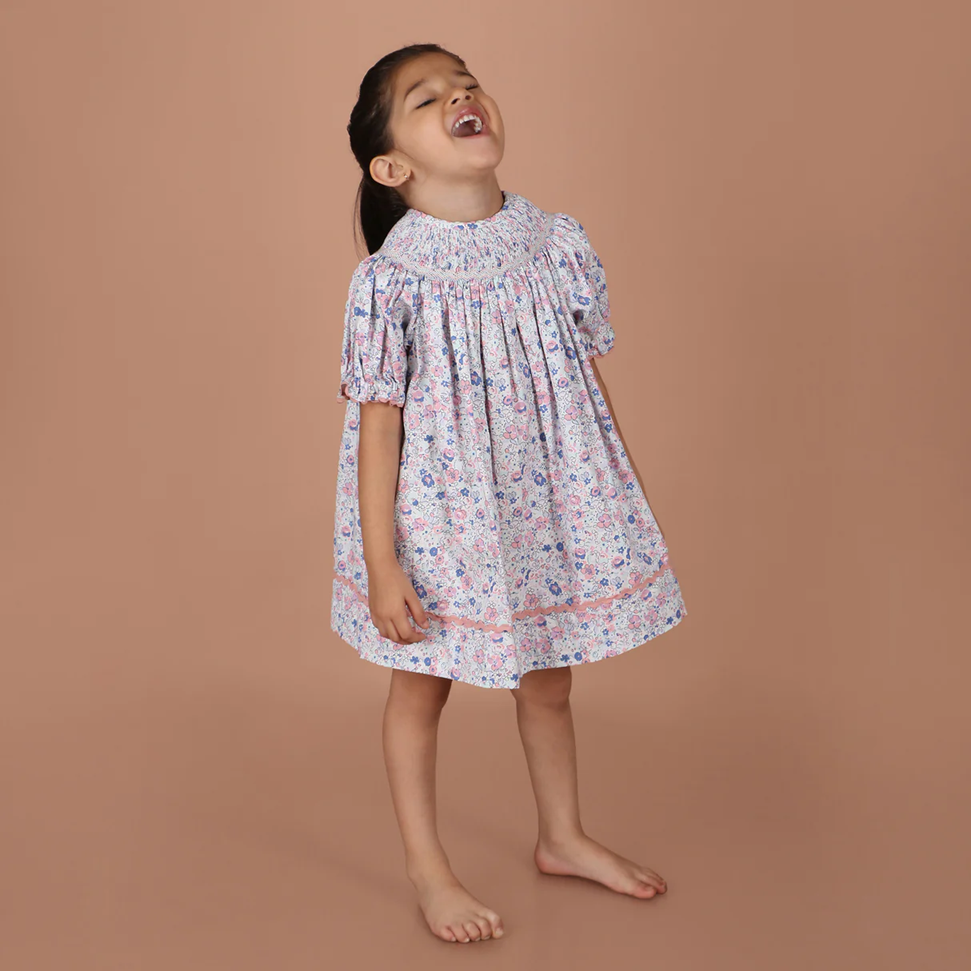 Hand Smocked Floral Dresses, (3M–4T)