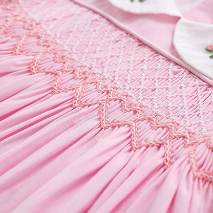 Blush Pink Hand-Smocked Dress,2T–6T