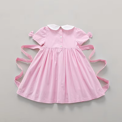Blush Pink Hand-Smocked Dress,2T–6T