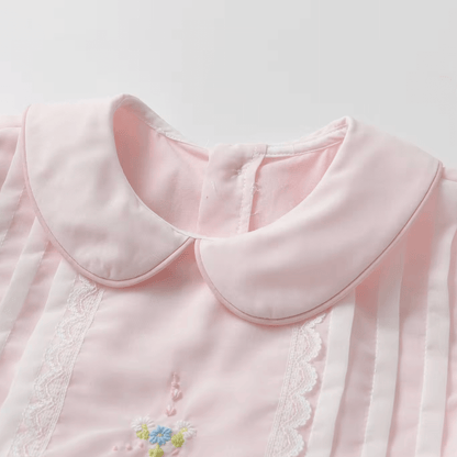 Hand Embroidered Heirloom Dress,Yellow/Pink,12M to 6T.